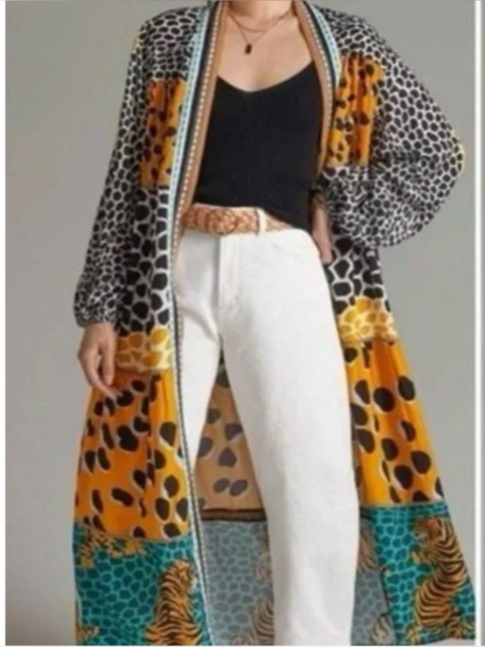 Anthropologie Conditions
Apply Tiger Print Duster Maxi
Kimono Boho Festival OS